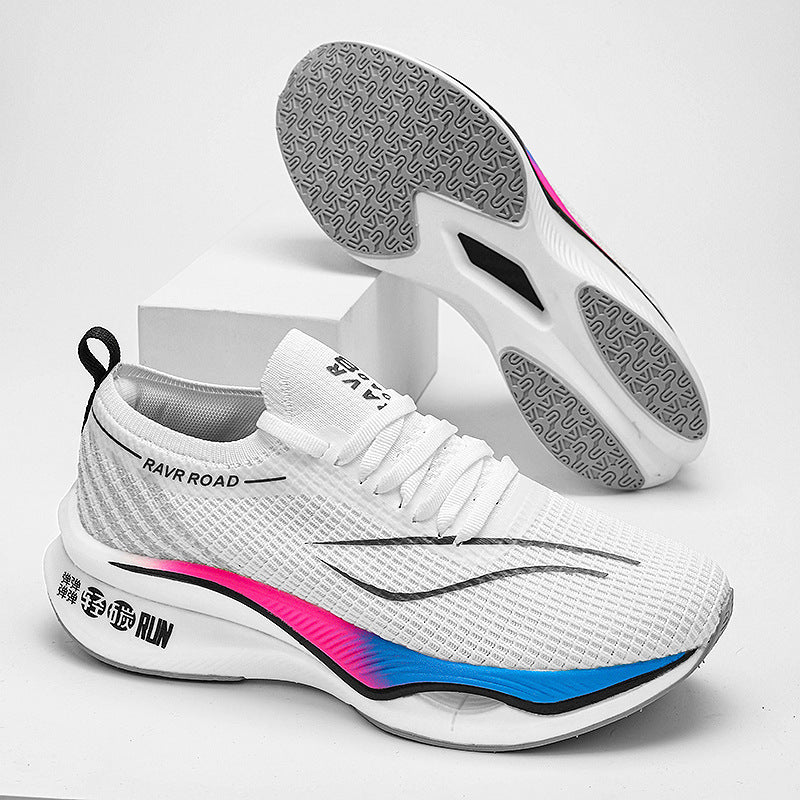 Chaussures de course légères à plaque entièrement en carbone, couple d'adolescents