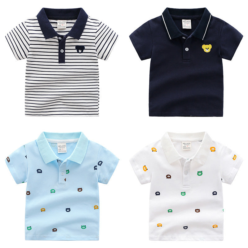 Chemise POLO à manches courtes pour enfants, dessin animé