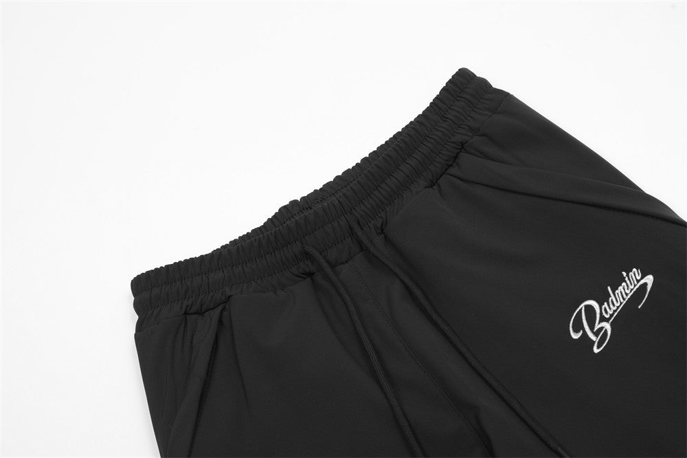 Ribbon Contrast Color Fleece-lined Pants Men's Warm