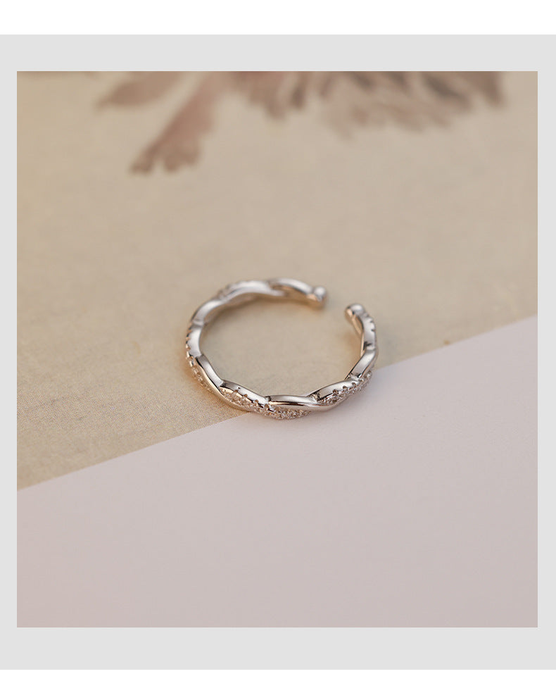 Bague torsadée mode 925 argent haute qualité lumière luxe