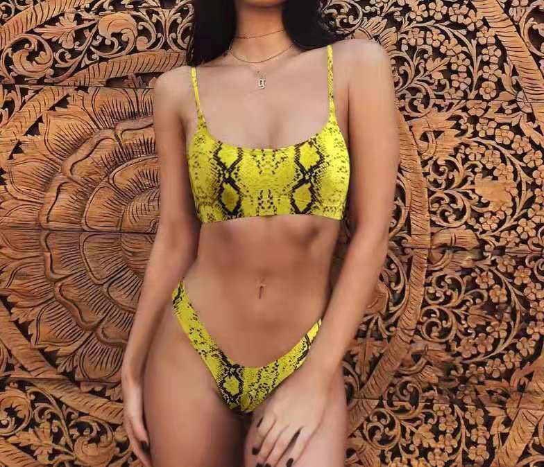 Traje de baño bikini con estampado de leopardo para mujer