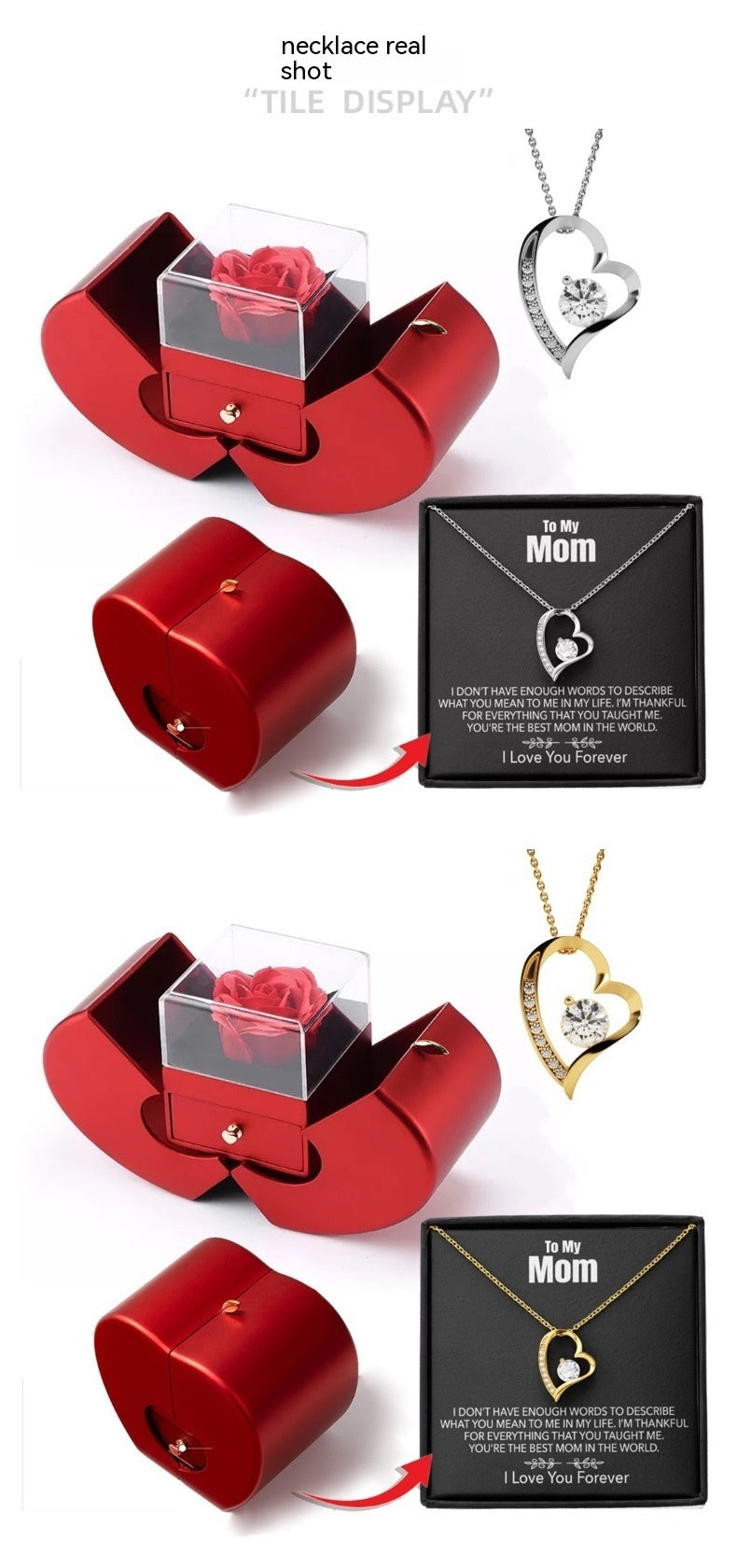 Ensemble de colliers creux en forme de cœur pour femmes