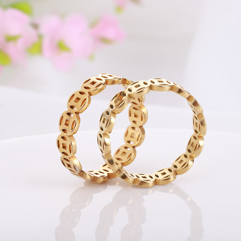 Bague porte-bonheur en acier inoxydable