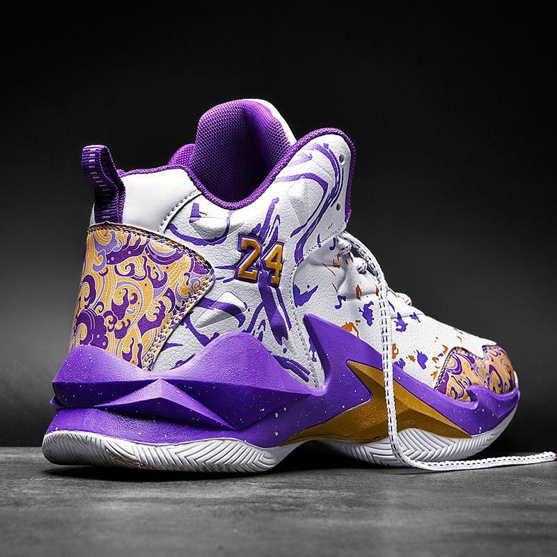 Zapatillas de baloncesto de cuero de caña alta para hombre