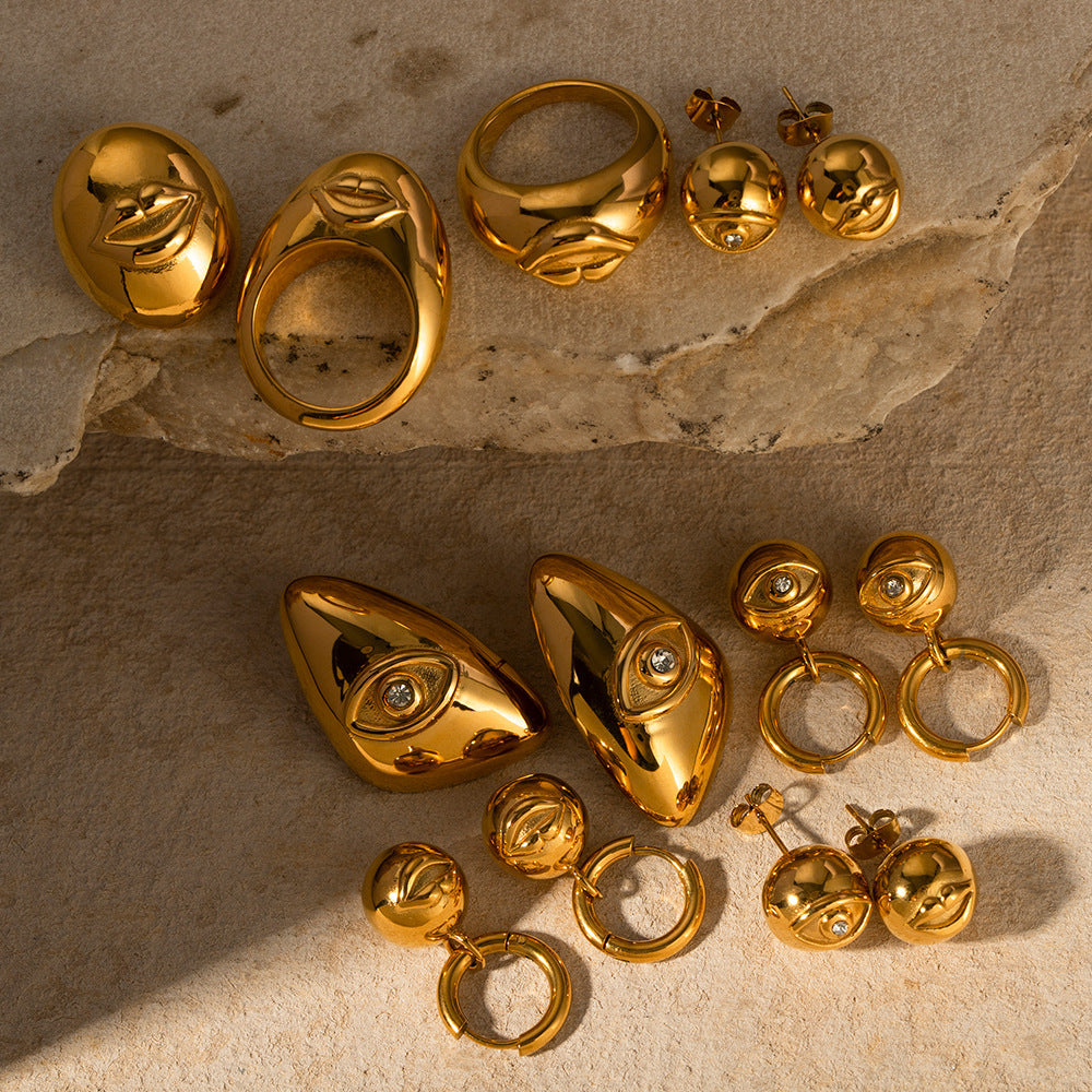 Boucles d'oreilles en forme de lèvre à la mode, boucles d'oreilles en acier titane simples de haute qualité