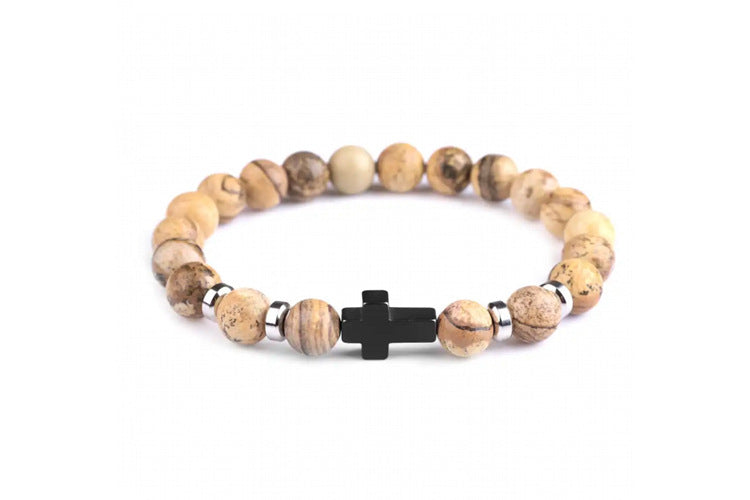 Pulsera con cuentas cruzadas Tigereye