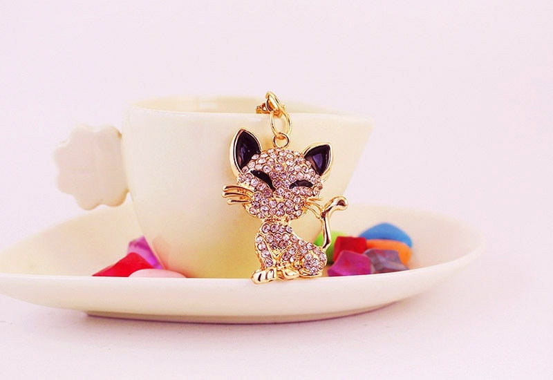 Plisser les yeux mignons renard Animal alliage porte-clés accessoires pendentif porte-clés