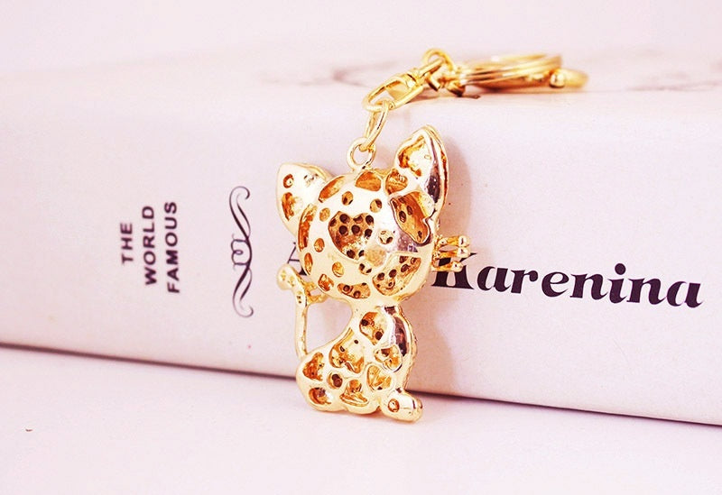 Plisser les yeux mignons renard Animal alliage porte-clés accessoires pendentif porte-clés
