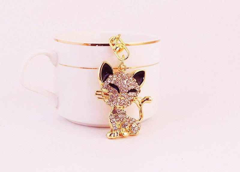 Plisser les yeux mignons renard Animal alliage porte-clés accessoires pendentif porte-clés