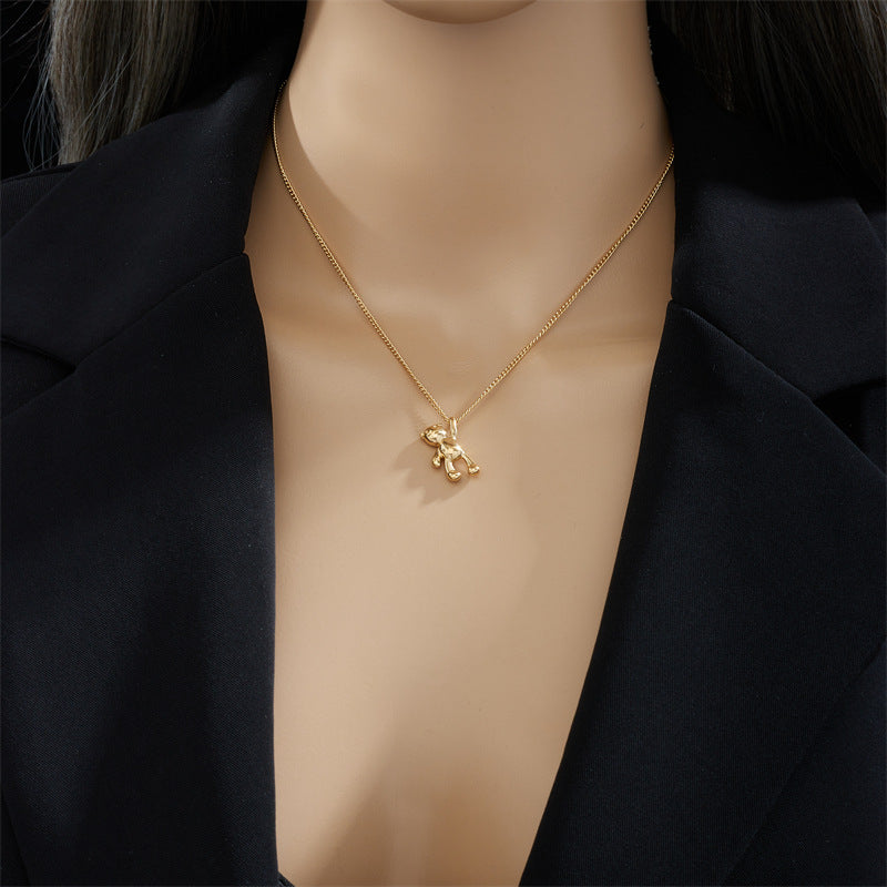 Collier pendentif ours bijoux en acier titane