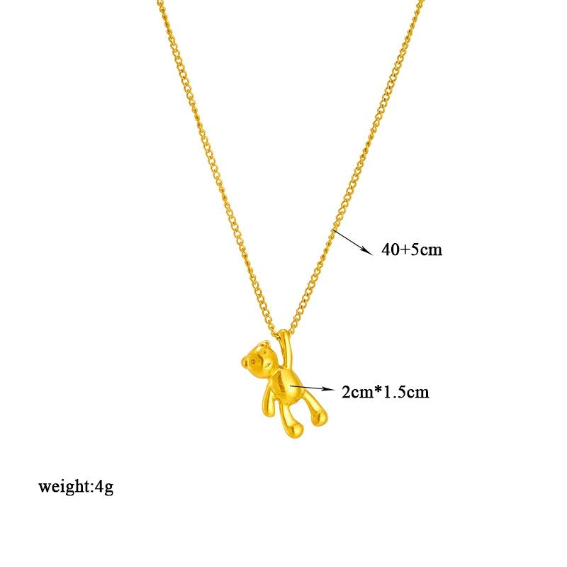 Collier pendentif ours bijoux en acier titane