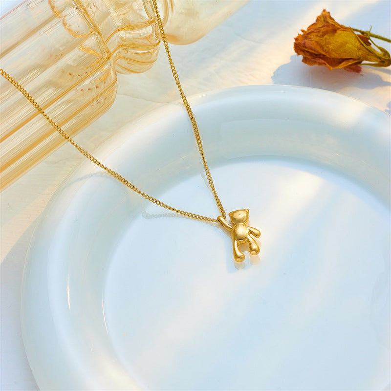 Collier pendentif ours bijoux en acier titane