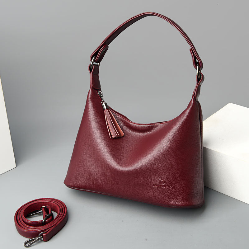 Bolso de hombro para axila de cuero PU suave texturizado