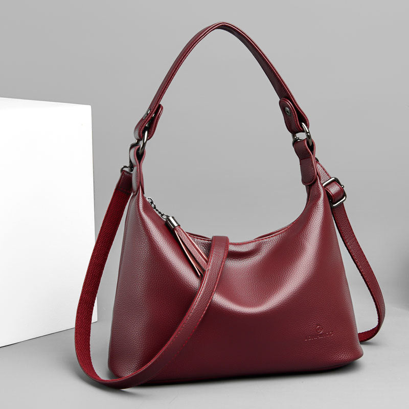 Bolso de hombro para axila de cuero PU suave texturizado