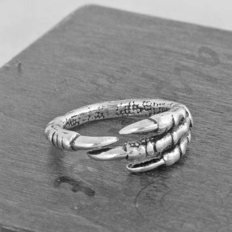 Anillo vintage con garra de dragón a la moda para hombre