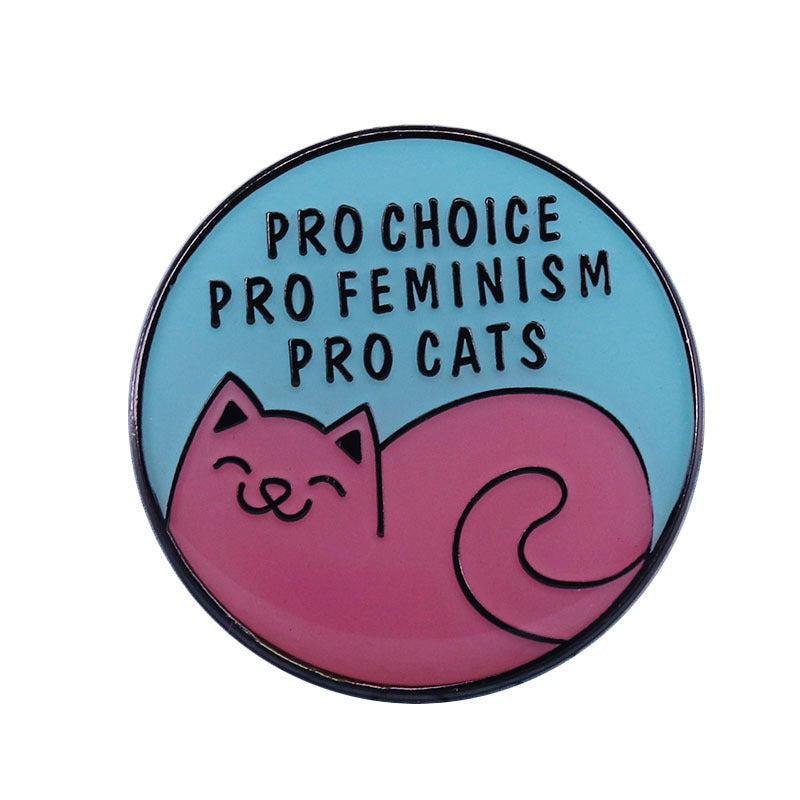 Badge de chat mignon Badge de chat féministe Broche d'animal mignon