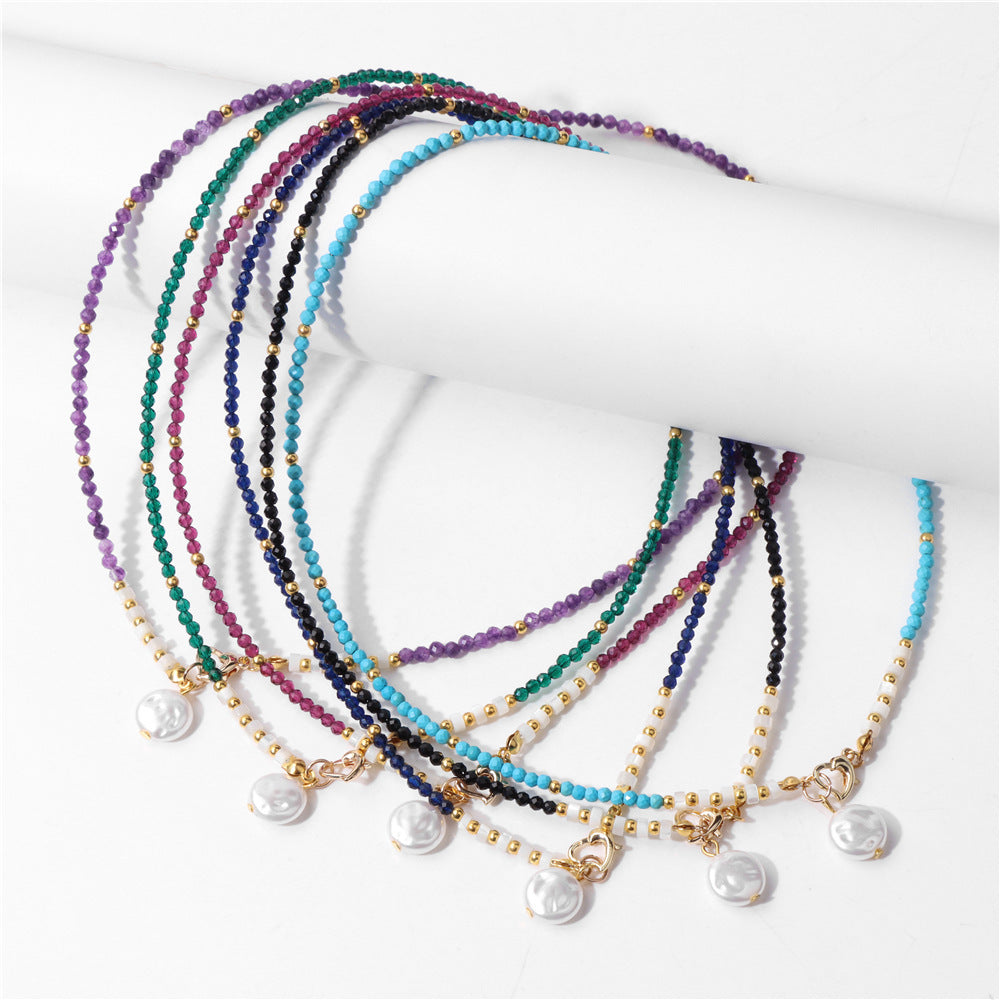 Artificial Crystal 3m Beads Necklace Women's Pearl Pendant Fresh Classic