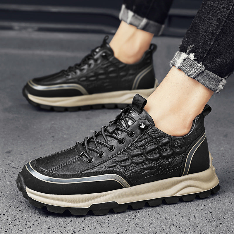 Zapatos de cuero planos informales de negocios para hombres