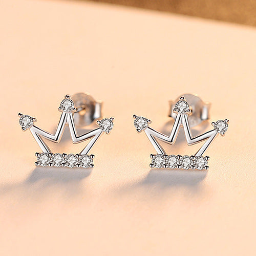 Boucle d'oreille couronne en argent S925