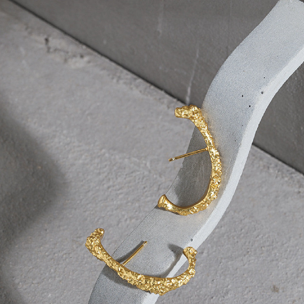 Irregular Silver Stud Earrings For Women