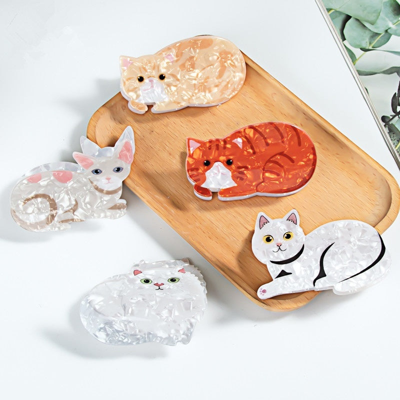 Barrettes de coiffure à bijoux avec imprimé de dessin animé de chat