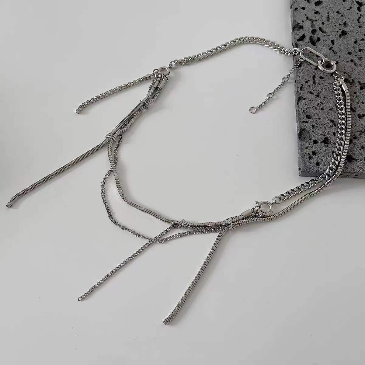 Steel Bends And Hitches Tassel Necklace