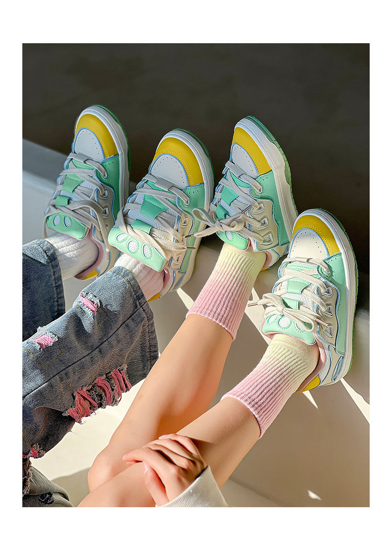 Zapatos de hombre Zapatillas de deporte antideslizantes de pan de pareja retro de nicho atractivo