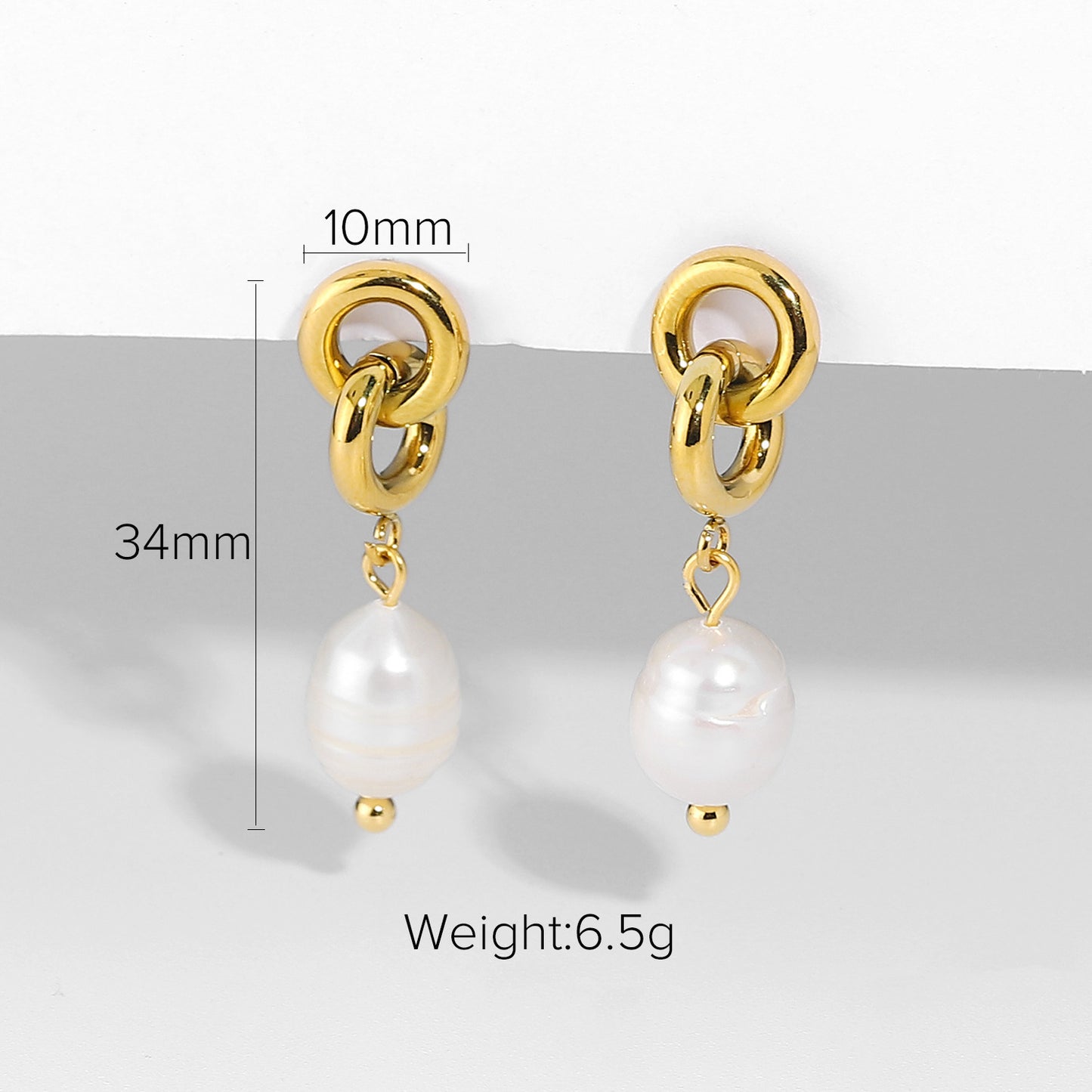 Boucles d'oreilles pendantes en acier inoxydable plaqué or pour femmes