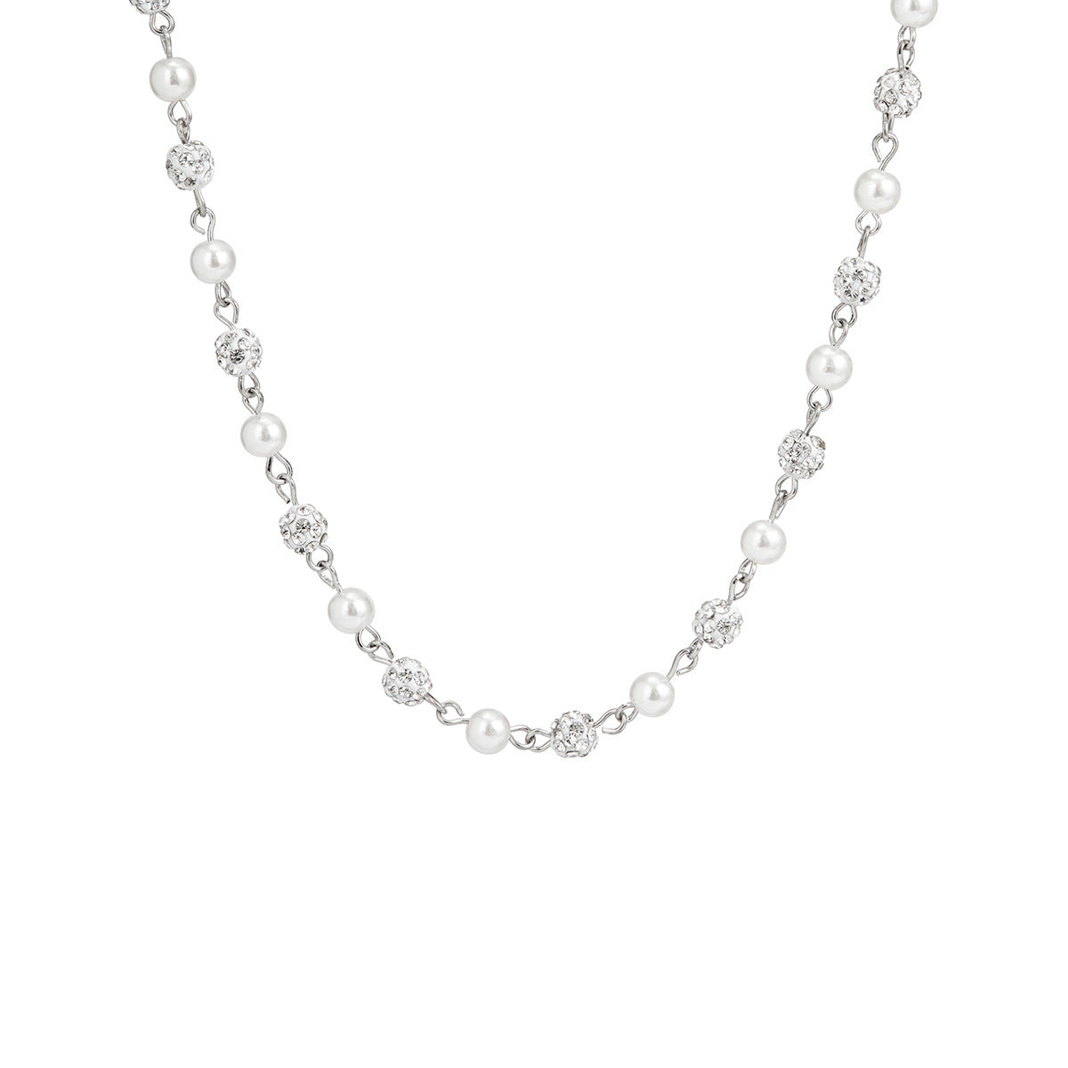 Collar con incrustaciones de diamantes de imitación de alta gama estilo hip hop con perlas de retales para hombre