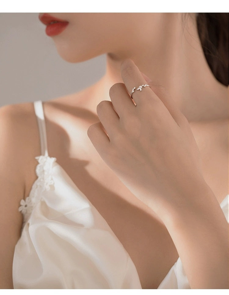 Special-interest Design High-grade 925 Silver Plated Small Bud Ring