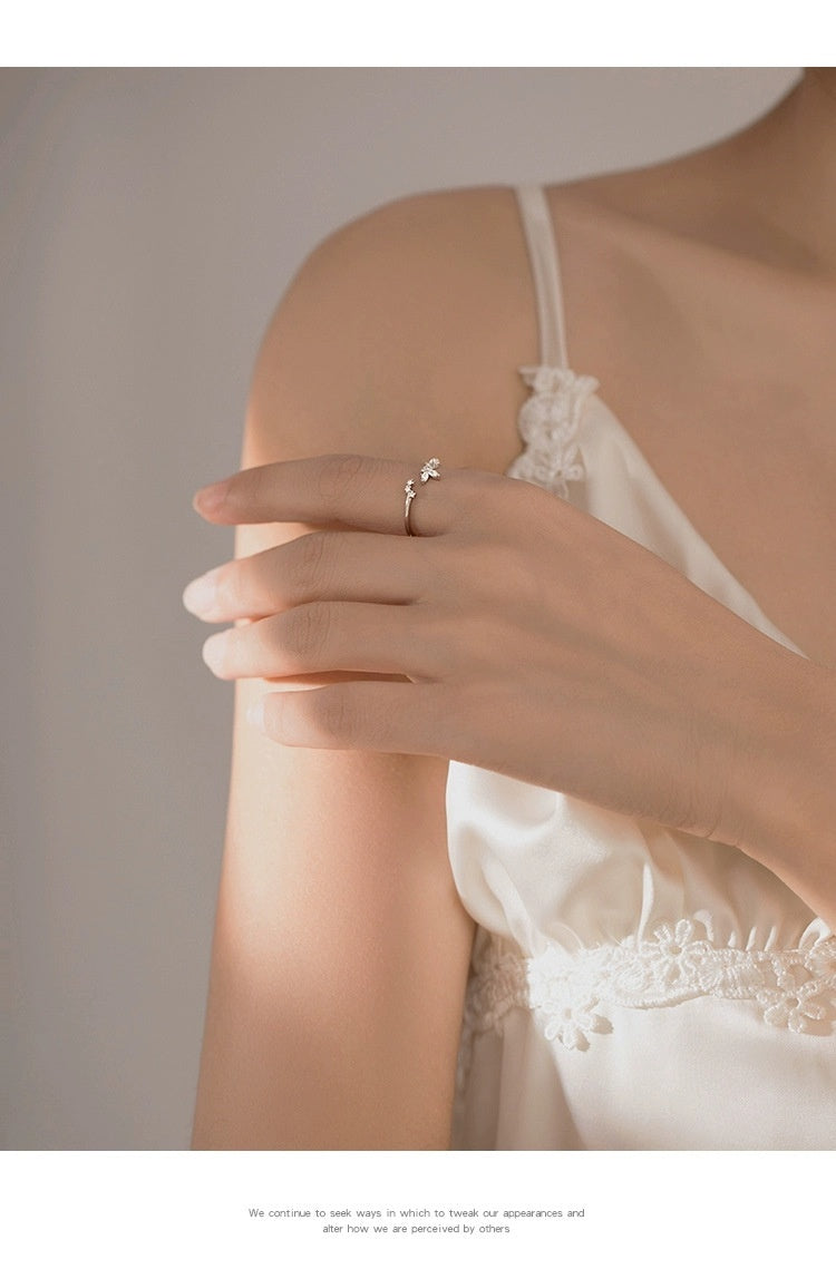 Special-interest Design High-grade 925 Silver Plated Small Bud Ring