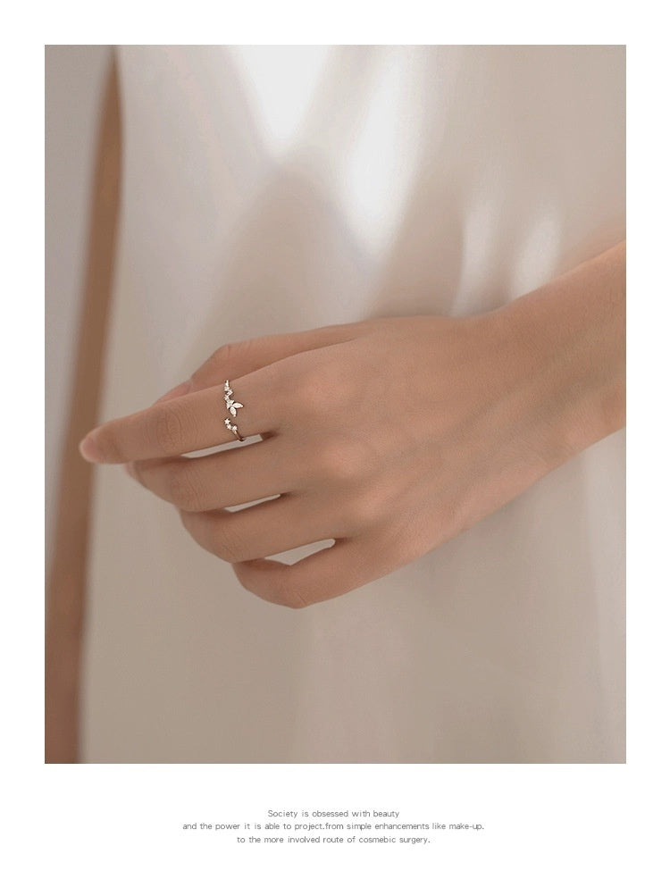 Special-interest Design High-grade 925 Silver Plated Small Bud Ring