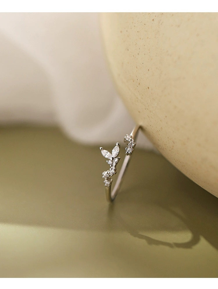 Special-interest Design High-grade 925 Silver Plated Small Bud Ring