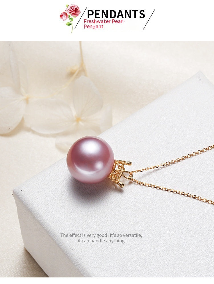 Collier de perles avec pendentif en argent 925, couronne
