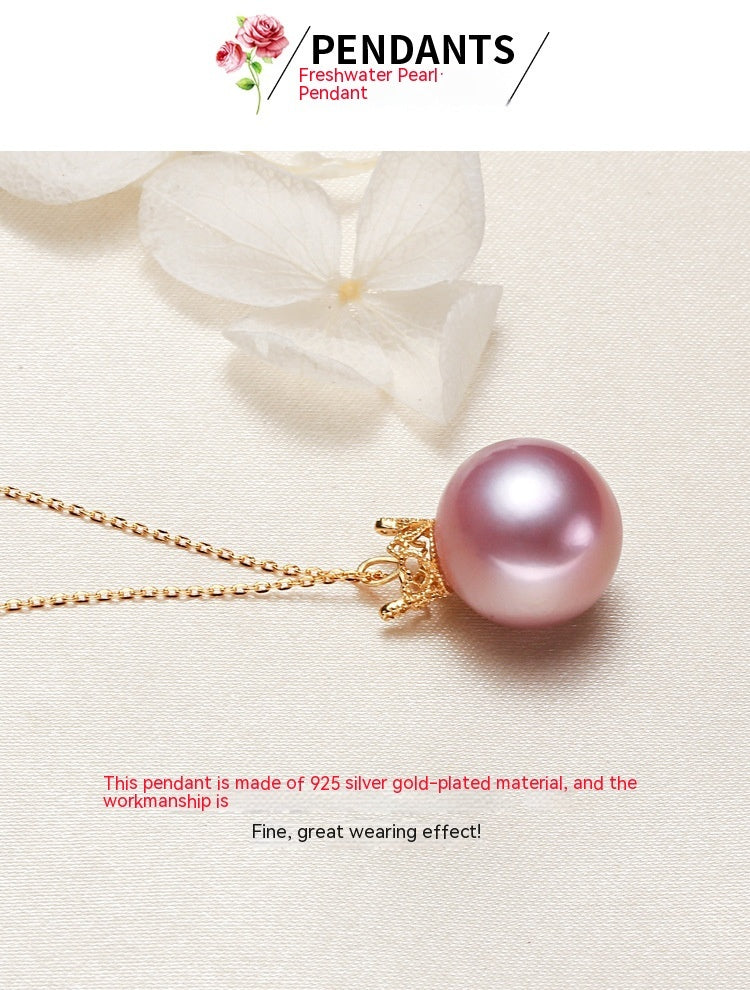 Collier de perles avec pendentif en argent 925, couronne