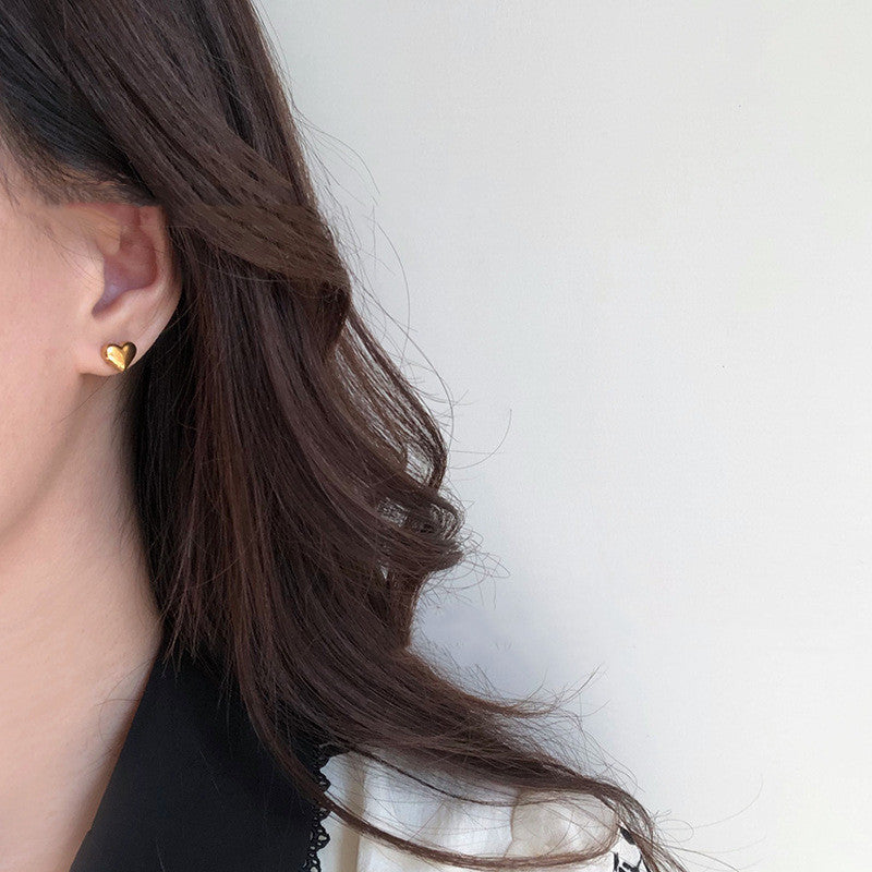 Pendientes Mini Corazón Melocotón Brillante