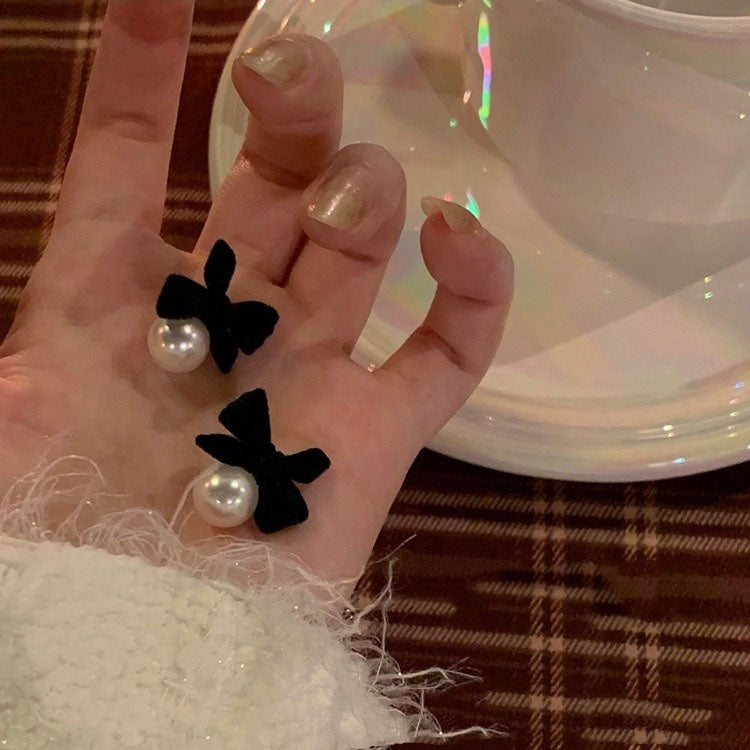 Boucles d'oreilles à tige en velours, boucles d'oreilles rétro françaises