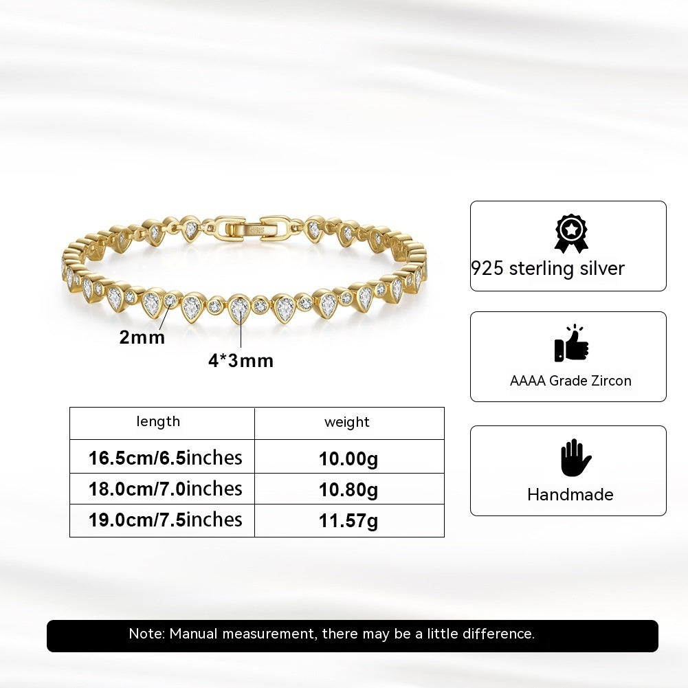 Bracelet en Zircon avec chaîne de Tennis en argent Sterling S925, Style INS européen et américain