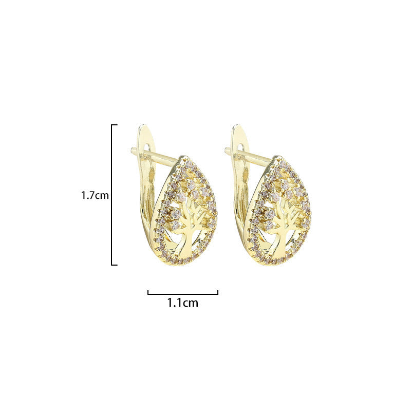 Boucles d'oreilles créatives en cuivre cloutées de zircon