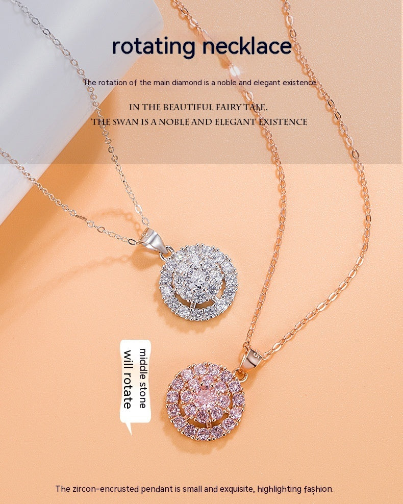 Collier rotatif en argent Sterling, Simple, gracieux, abordable, luxe, Niche, conception originale, chaîne de clavicule