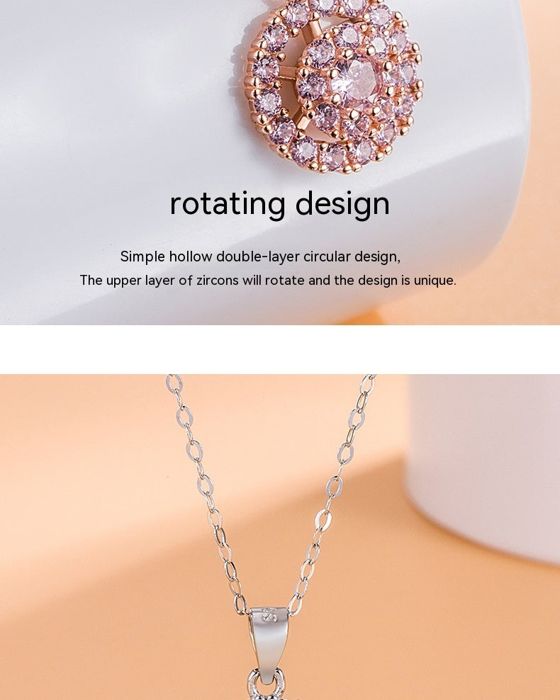 Collier rotatif en argent Sterling, Simple, gracieux, abordable, luxe, Niche, conception originale, chaîne de clavicule