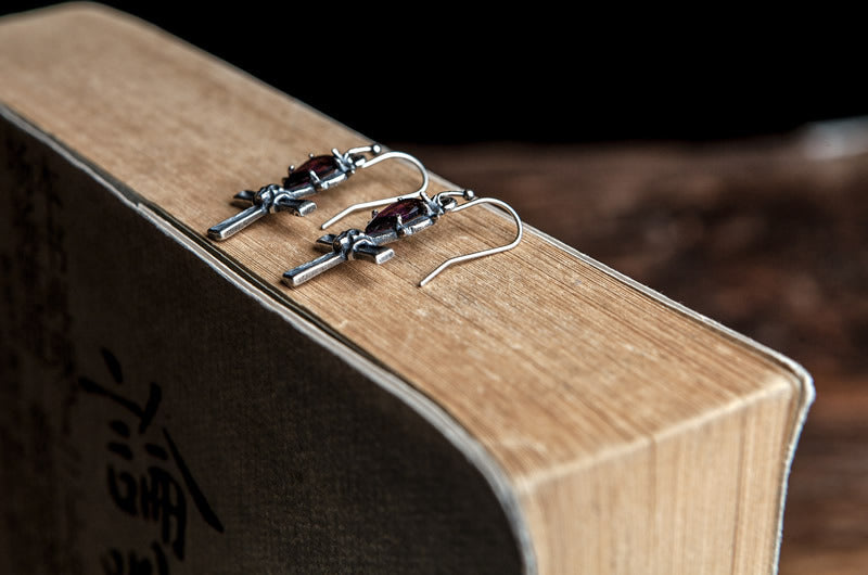 S925 Sterling Silver Anka Life Cross Earrings