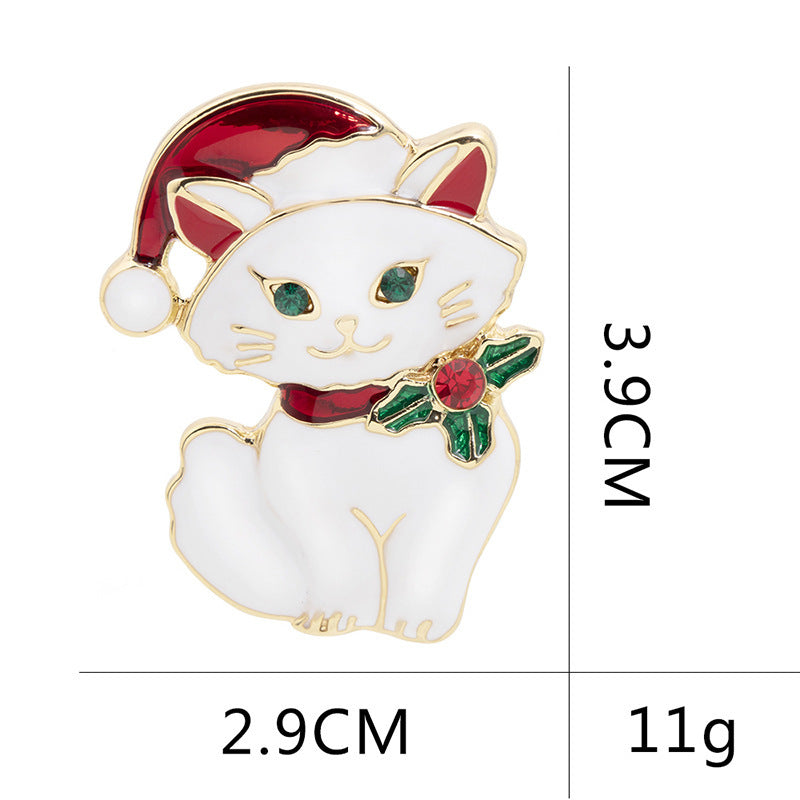 Broche de mode de Corsage de chapeau de noël de chat mignon