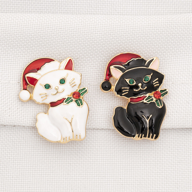 Broche de mode de Corsage de chapeau de noël de chat mignon