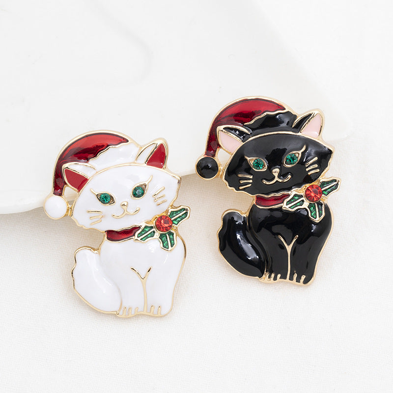 Broche de mode de Corsage de chapeau de noël de chat mignon
