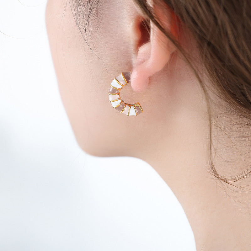 Boucles d'oreilles collier d'huile colorée en forme de U
