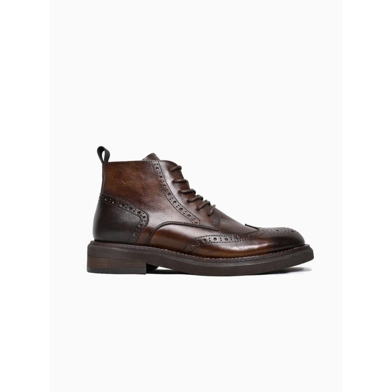 Bottes en cuir à plateforme décontractées et à la mode