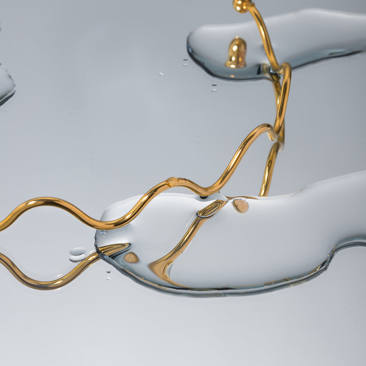 Ins Style 18K Vacuum Electroplating Stainless Steel Fashionable High-grade Wave Collar