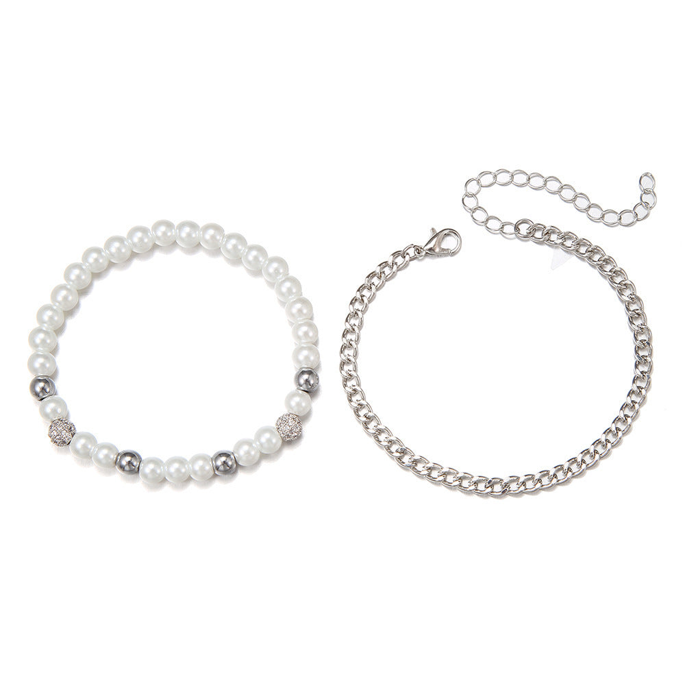 Costume de bracelet de perles de zircon pour hommes