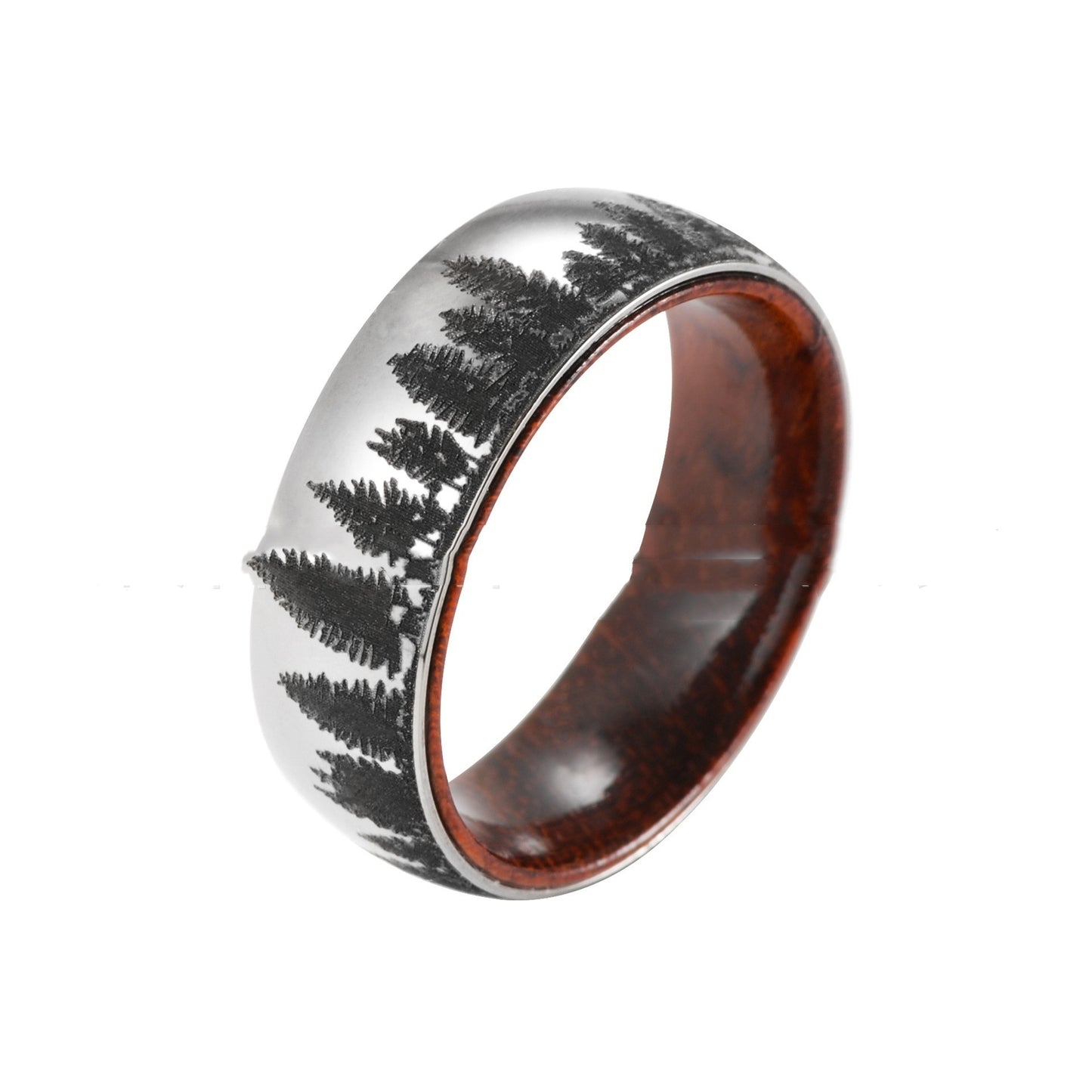 Outdoor Pattern Minimalist Titanium Ring